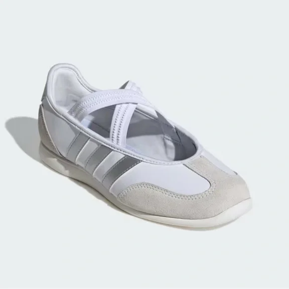 adidas Women's White & Silver Barreda Mary Janes Cloudfoam Sneakers - Picture 3 of 3